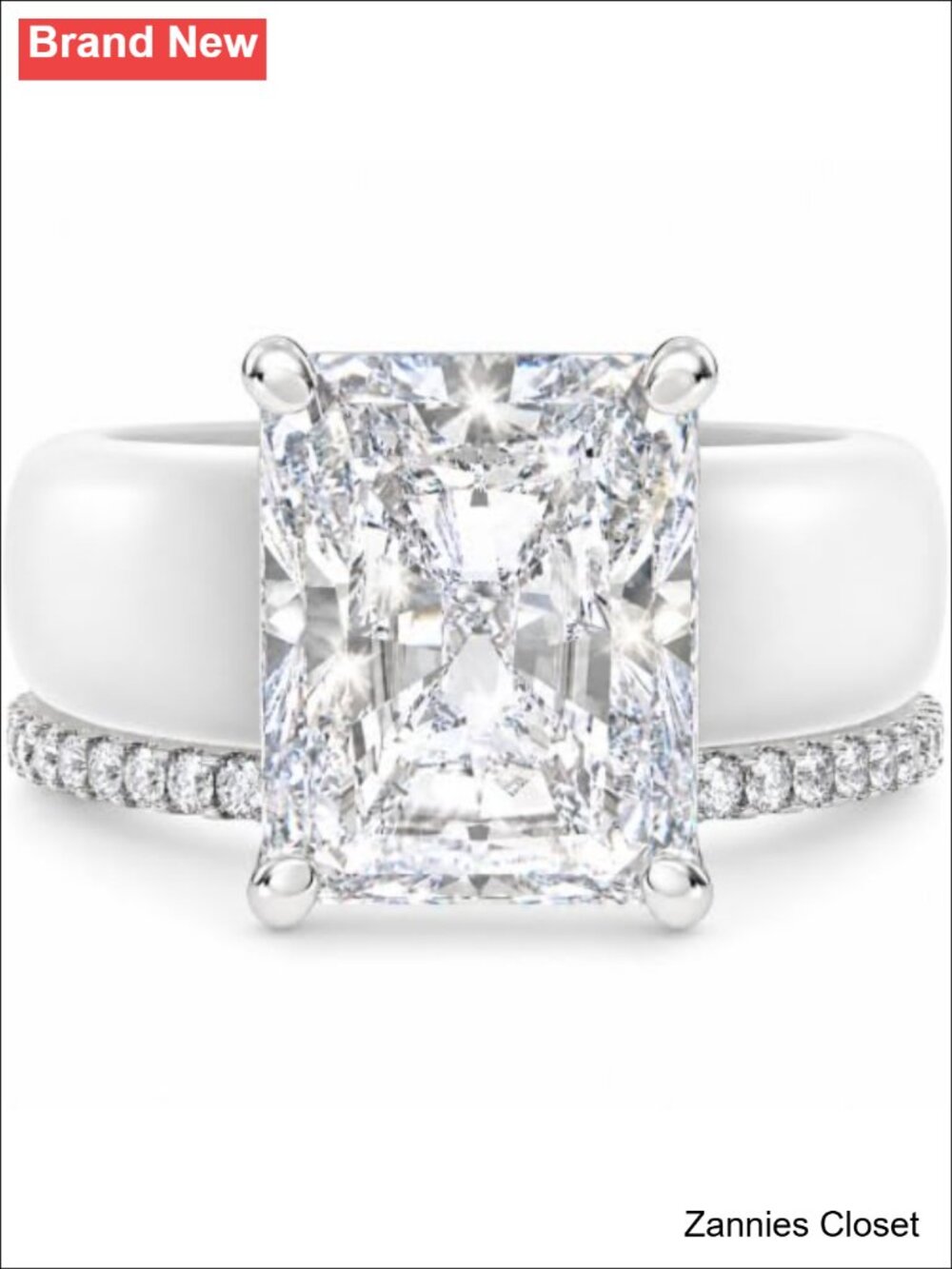 💍 Rinfit Silicone Ring Set Emerald Cut CZ Eternity Band Stackable Rings